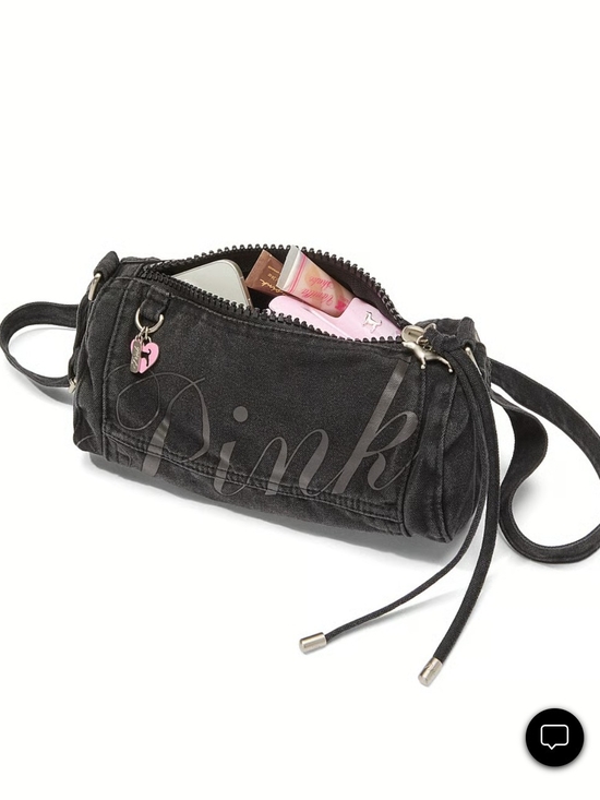 PINK Victoria's Secret Handbags - 🆕 PINK Victoria's Secret Black Barrel Crossbody Bag